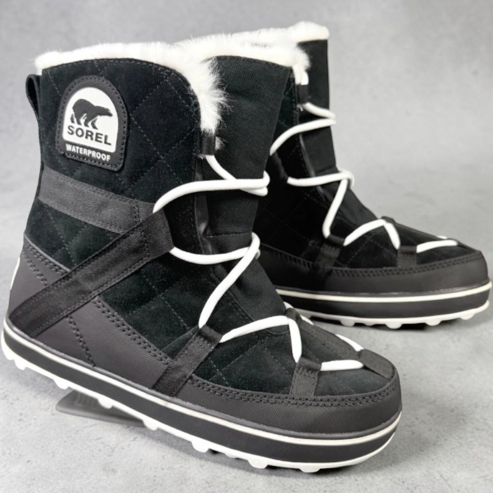 Sorel Glacy Explorer Shortie Waterproof Snow Boots Black NL2079-010 Womens 7.5